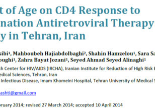 Impact of Age on CD4 Response to Combination Antiretroviral Therapy: A Study in Tehran, Iran